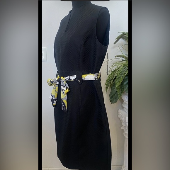 NWT Tahari Women’s Black/White/Citrine Sleeveless Sheath Dress Size 10 MSRP $138 - Picture 5 of 11